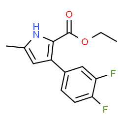 3-(3,4-二氟苯基)-5-甲基-1H-吡咯-2-羧酸乙酯结构式