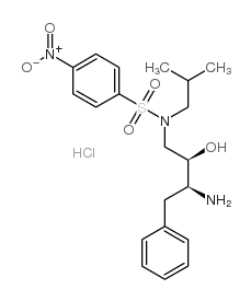 N-[(2R,3S)-3-氨基-2-羟基-4-苯基丁基]-N-(2-甲基丙基)-4-硝基- 苯磺酰胺盐酸盐结构式