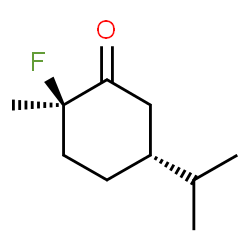 Cyclohexanone, 2-fluoro-2-methyl-5-(1-methylethyl)-, (2R,5R)- (9CI) Structure
