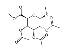 METHYL (METHYL 1-THIO-2,3,4-TRI-O-ACETYL-BETA-D-GLUCOPYRANOSID)-URONATE Structure