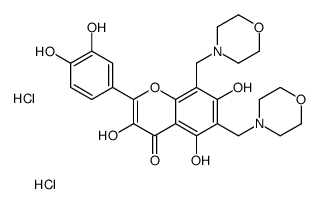 2-(3,4-dihydroxyphenyl)-3,5,7-trihydroxy-6,8-bis(morpholin-4-ium-4-ylmethyl)chromen-4-one,dichloride Structure