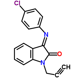 (3E)-3-[(4-Chlorophenyl)imino]-1-(2-propyn-1-yl)-1,3-dihydro-2H-indol-2-one Structure
