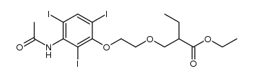 3-[2-(3-Acetylamino-2,4,6-trijodophenoxy)-aethoxy]-2-aethylpropionsaeureaethylester结构式