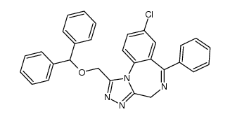 1-benzhydryloxymethyl-8-chloro-6-phenyl-4H-benzo[f][1,2,4]triazolo[4,3-a][1,4]diazepine结构式