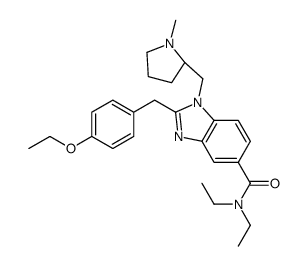 2-[(4-乙氧基苯基)甲基]-N,N-二乙基-1-[[(2R)-1-甲基-2-吡咯烷基]甲基]-1H-苯并咪唑-5-甲酰胺结构式
