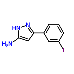 3-(3-碘苯基)-1H-吡唑-5-胺结构式
