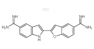 2-(5-carbamimidoyl-1-benzofuran-2-yl)-1H-indole-5-carboximidamide,hydrochloride Structure