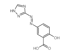Benzoicacid, 2-hydroxy-5-[2-(1H-1,2,4-triazol-5-yl)diazenyl]- structure
