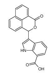 3-(3-oxo-1H,3H-naphtho[1,8-cd]pyran-1-yl)-1H-indole-7-carboxylic acid Structure