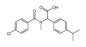 N-p-chlorobenzoyl-N-methyl-C-p-isopropylphenylglycine结构式