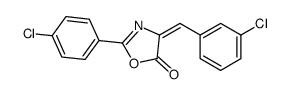 2-(4-chlorophenyl)-4-[(3-chlorophenyl)methylidene]-1,3-oxazol-5-one结构式