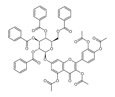 3,3',4',5-tetra-O-acetylquercetin 7-O-2'',3'',4'',6''-tetra-O-benzoyl-β-D-glucopyranoside Structure