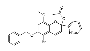2-acetoxy-6-benzyloxy-5-bromo-8-methoxy-2-pyridin-2-yl-2H-chromene Structure