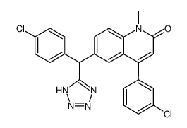4-(3-Chloro-phenyl)-6-[(4-chloro-phenyl)-(1H-tetrazol-5-yl)-methyl]-1-methyl-1H-quinolin-2-one结构式