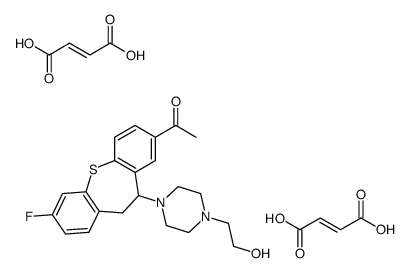 (Z)-but-2-enedioic acid,1-[9-fluoro-5-[4-(2-hydroxyethyl)piperazin-1-yl]-5,6-dihydrobenzo[b][1]benzothiepin-3-yl]ethanone结构式
