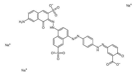 5-[[4-[[4-[(7-Amino-1-hydroxy-3-sulfo-2-naphthalenyl)azo]-7-sulfo-1-naphthalenyl]azo]phenyl]azo]-2-hydroxybenzoic acid trisodium salt structure