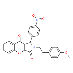 2-[2-(4-Methoxyphenyl)ethyl]-1-(4-nitrophenyl)-1,2-dihydrochromeno[2,3-c]pyrrole-3,9-dione结构式