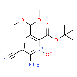 6-氨基-5-氰基-3-二甲氧基甲基-1-氧-吡嗪-2-羧酸叔丁酯结构式