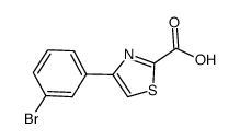 4-(3-溴苯基)-1,3-噻唑-2-羧酸结构式