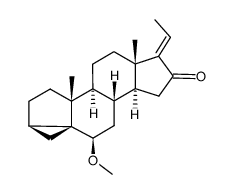 (17E)-6β-methoxy-3α,5-cyclo-5α-pregn-17(20)-en-16-one结构式