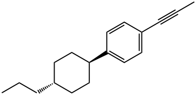 反-1-丙炔基-4-丙基环己基苯结构式