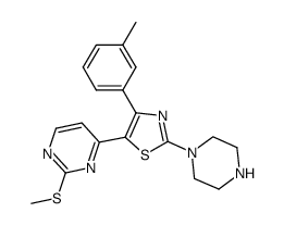 2-methylsulfanyl-4-[2-piperazin-1-yl-4-(3-methylphenyl) thiazol-5-yl]pyrimidine Structure
