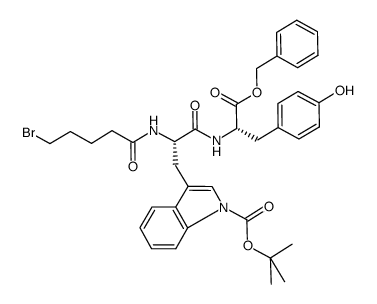 5-bromopentanoyl-L-Trp(Boc)-L-Tyr-OBn Structure