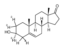 3β-hydroxy-5-androsten-17-one-2,2,3α,4,4-d5结构式