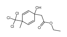 (1-hydroxy-4-methyl-4-trichloromethyl-cyclohexa-2,5-dienyl)-acetic acid ethyl ester Structure