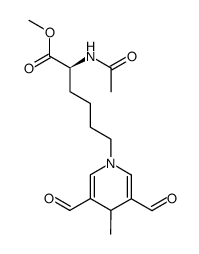 (S)-2-Acetylamino-6-(3,5-diformyl-4-methyl-4H-pyridin-1-yl)-hexanoic acid methyl ester Structure