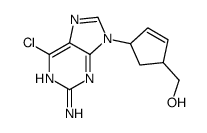 [4-(2-amino-6-chloropurin-9-yl)cyclopent-2-en-1-yl]methanol Structure