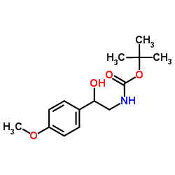 [2-羟基-2-(4-甲氧基-苯基)-乙基]-氨基甲酸叔丁酯结构式