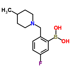 (5-Fluoro-2-((4-methylpiperidin- 1-yl)methyl)phenyl)boronic acid Structure