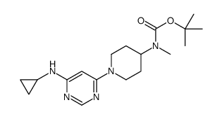 [1-(6-环丙基氨基-嘧啶-4-基)-哌啶-4-基甲基]-氨基甲酸叔丁基酯结构式