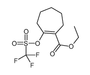 2-[[(Trifluoromethyl)sulfonyl]oxy]-1-cycloheptene-1-carboxylic acid ethyl ester Structure