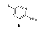 3-溴-5-碘吡嗪-2-胺结构式