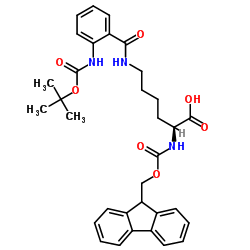 Nα-fmoc-Nε-(boc-2-氨基苯甲酰)-L-赖氨酸结构式