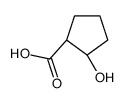 (1R,2R)-2-hydroxycyclopentane-1-carboxylic acid结构式