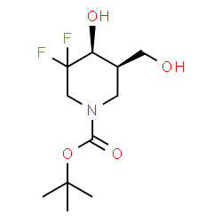 tert-butyl Cis-3,3-difluoro-4-hydroxy-5-(hydroxymethyl)piperidine-1-carboxylate racemate结构式