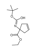 1-(boc-氨基)-3-环戊烯羧酸乙酯结构式