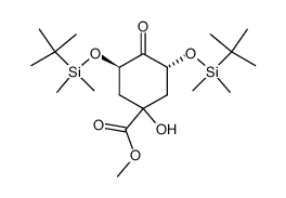 (3R,5R)-3,5-bis[(tert-butyldimethylsilyl)oxy]-1-hydroxy-4-oxocyclohexanecarboxylic acid methyl ester Structure