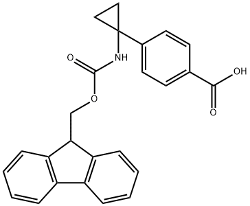 4- [1-({[((9H-芴-9-基)甲氧基]羰基}氨基)环丙基]苯甲酸结构式