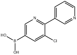5-Chloro-6-(pyridin-3-yl)pyridine-3-boronic acid结构式