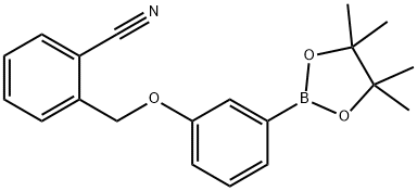 3-(2-氰基苄氧基)苯硼酸频哪醇酯结构式