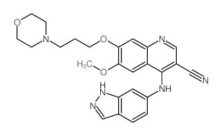 4-((1H-吲唑-6-基)氨基)-6-甲氧基-7-(3-吗啉丙氧基)喹啉-3-甲腈结构式