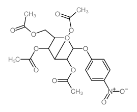 4-硝基苯基-2,3,4,6-四乙酰基-β-D-半乳吡喃糖苷结构式