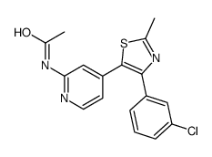 N-[4-[4-(3-chlorophenyl)-2-methyl-1,3-thiazol-5-yl]pyridin-2-yl]acetamide Structure