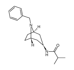 N-(8-苄基-8-氮杂双环[3.2.1]辛-3-基-外)-2-甲基丙酰胺结构式