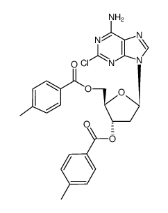 2-chloro-O3',O5'-bis-(4-methyl-benzoyl)-2'-deoxy-adenosine结构式