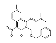 N'-[4-[(E)-2-(dimethylamino)ethenyl]-5-nitro-6-oxo-1-(phenylmethoxymethyl)pyrimidin-2-yl]-N,N-dimethylmethanimidamide Structure
